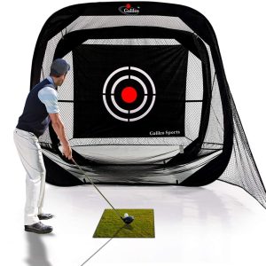 Galileo Golf Hitting Nets Training Aids Portable Driving Range Golf Practice Net Cage for Backyard Driving Indoor Use with Target 7’(W) x7’(H) x4’(D) GG-006