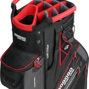 Gogogo Sport Vpro Golf Cart Bag, 14-Way Top Full-Length Divider Golf Club Bag with Cooler, Rainhood, 11 Pockets